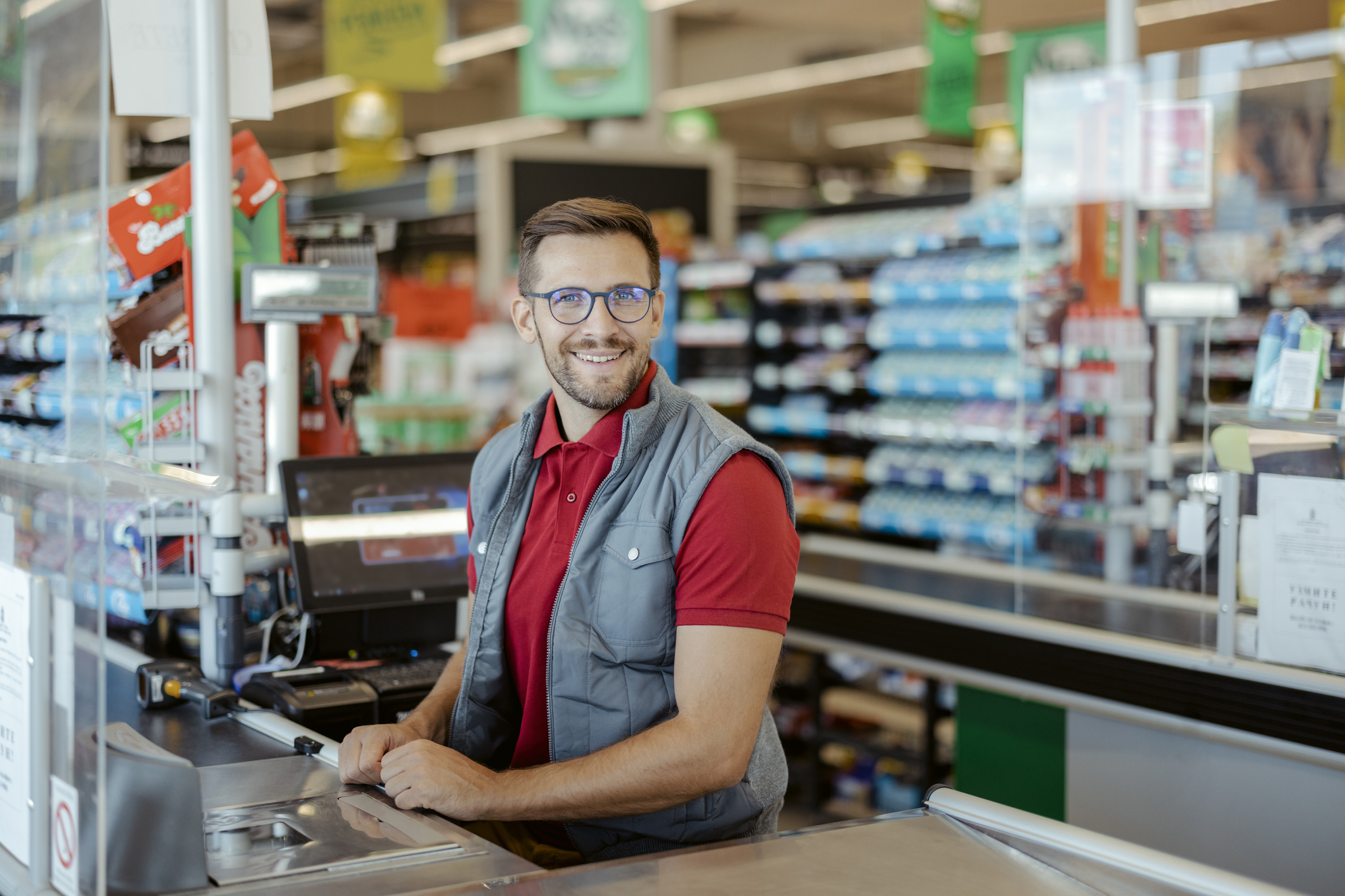 Shopkeeper Looking at Camera
