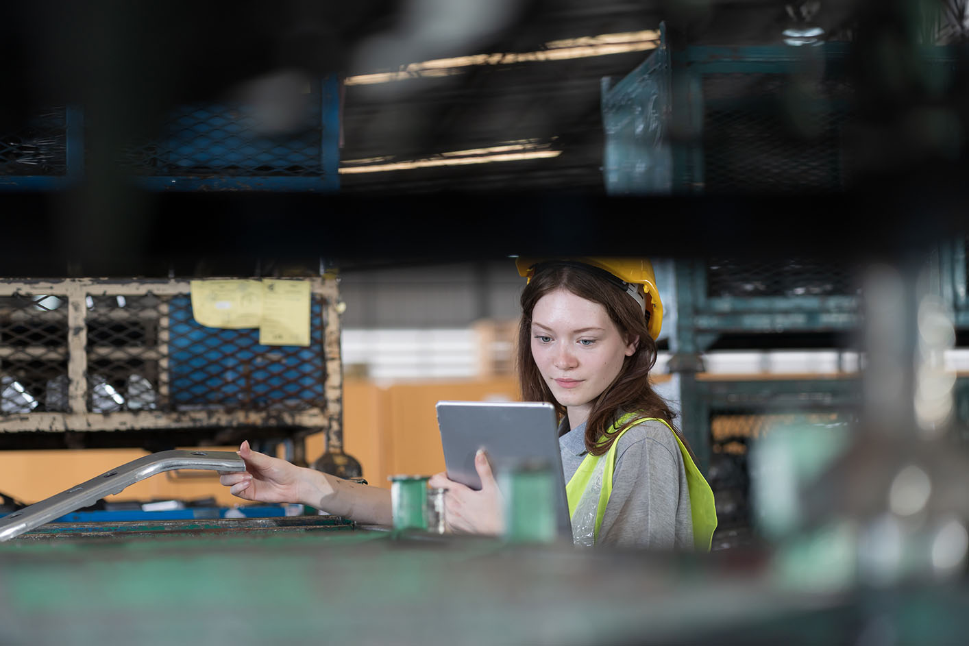 Warehouse Worker Inspecting