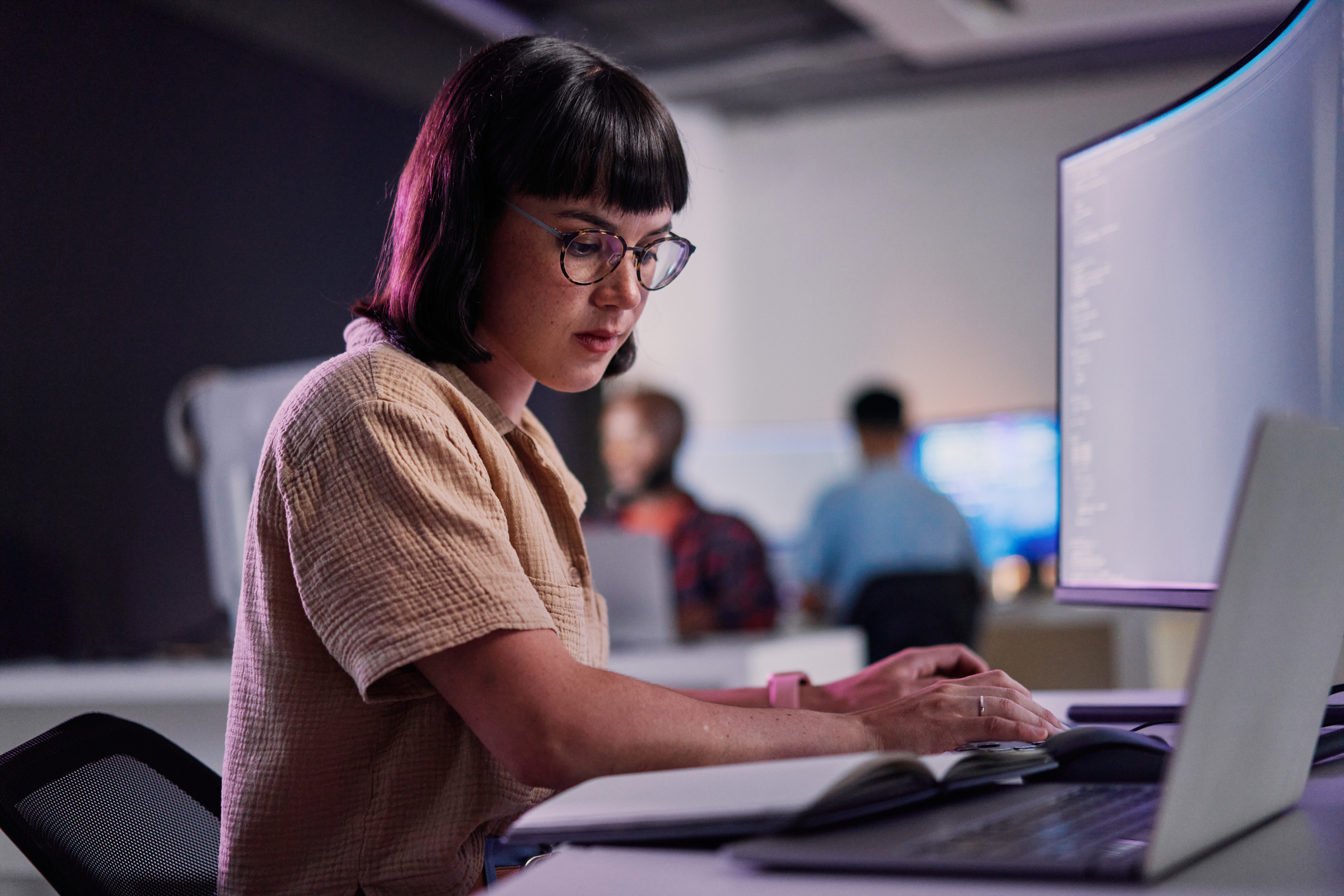 IT worker working