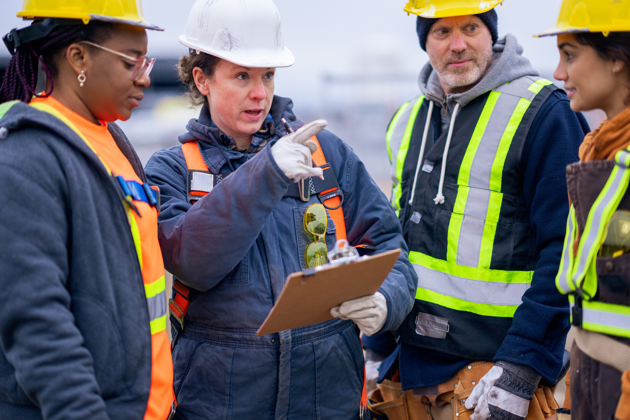 Labourers Planning on Site