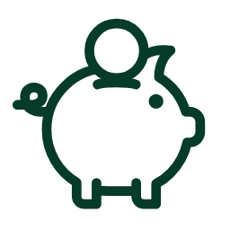 animated icon of a piggy bank with a coin falling in