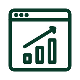 bar chart animated icon with arrow increasing